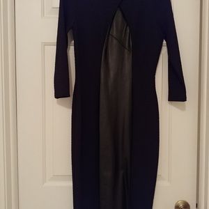 Black fitted midi dress